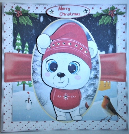 Adorable Christmas Bear by Hazel Underwood