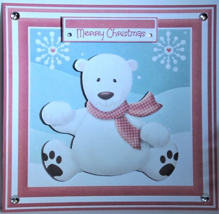 Polar bear and snowflake 6x6 by Hazel Underwood