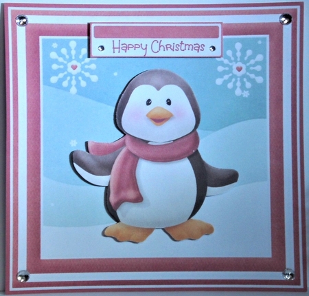 Penguin and snowflake 6x6 by Hazel Underwood