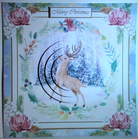 Christmas Wonderland Scene 7x7ins Decoupage Topper 4 by Hazel Underwood