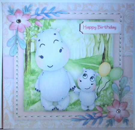 7x7 Mini Kit ,Hippos Country Walk  by Hazel Underwood