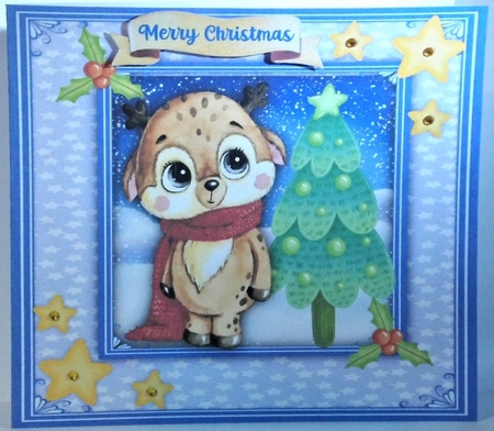 Print and Fold , Cute Baby Reindeer by Hazel Underwood