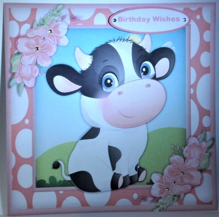 7x7 Gorgeous Black and White Cow by Hazel Underwood