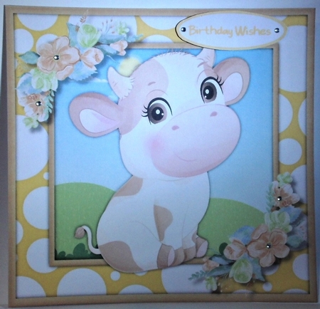 7x7 Gorgeous Brown and White Cow by Hazel Underwood