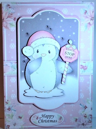 Santa Stop Here Penguin A5 by Hazel Underwood