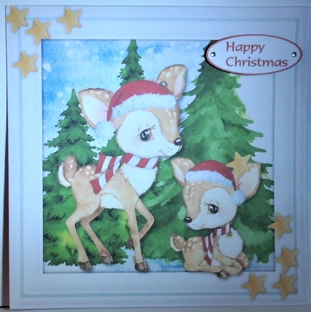 7x7 Mini Kit , Gorgeous Christmas Deers by Hazel Underwood