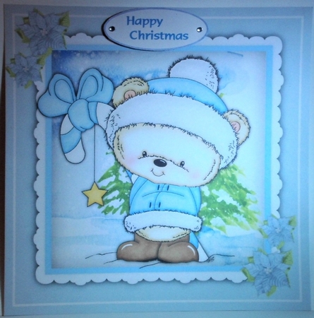 7x7 Mini Kit, Teds Christmas Star , Blue by Hazel Underwood
