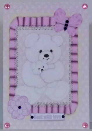 Little White Bear with Butterfly by Hazel Underwood