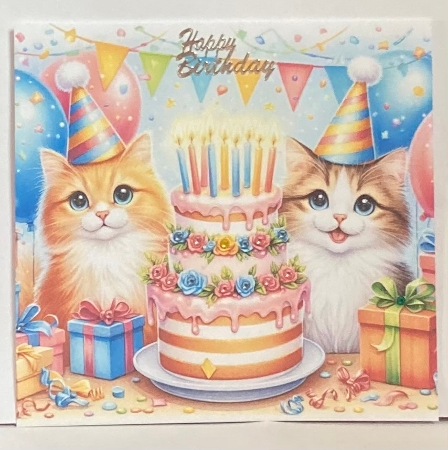 Birthday Cats - Illustrations for Cards by Hazel Underwood