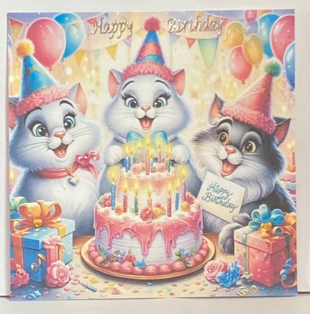 Birthday Cats - Illustrations for Cards by Hazel Underwood