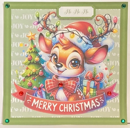 Merry Christmas Reindeer Topper by Hazel Underwood