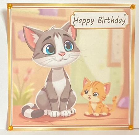 Cute Kittens Cuddling 7x7 (THREE) by Hazel Underwood