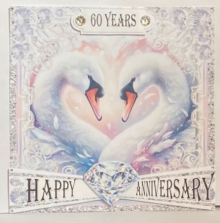 Diamond Anniversary Swans by Hazel Underwood