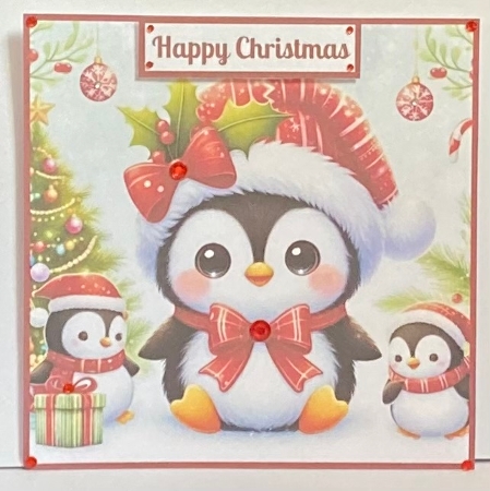 Cute Christmas Penguins Toppers. by Hazel Underwood