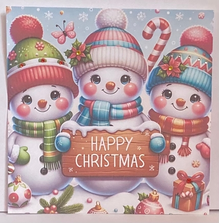Cute Snowmen with Signboard - Illustrations for Cards by Hazel Underwood