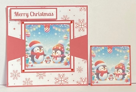 Cute Christmas Penguins Toppers. by Hazel Underwood