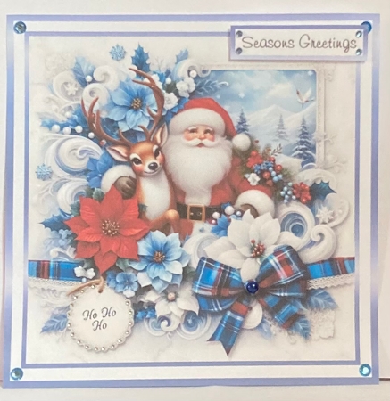 blue christmas santa by Hazel Underwood