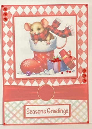 Christmas Animals 2 Card Front 5x7 by Hazel Underwood