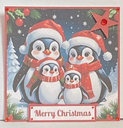 Cute Christmas Penguin Family Toppers. by Hazel Underwood