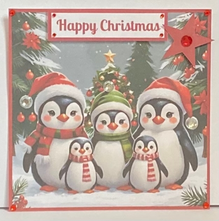 Cute Christmas Penguin Family Toppers. by Hazel Underwood