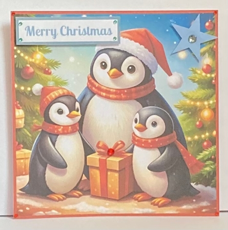 Cute Christmas Penguin Family Toppers. by Hazel Underwood