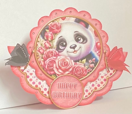 Sweet Panda - Scalloped Rocker Card - Mini Kit by Hazel Underwood