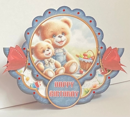 Teddy Bears Picnic - Scalloped Rocker Card - Mini Kit by Hazel Underwood