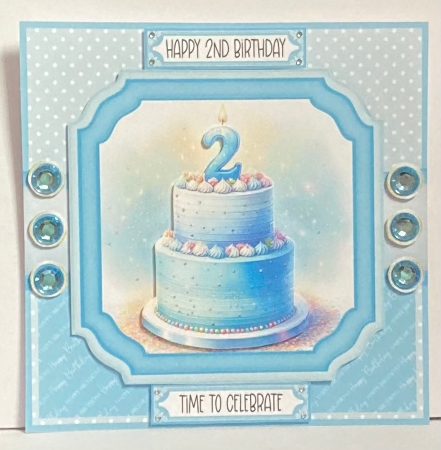 2nd Birthday Cake Blue by Hazel Underwood