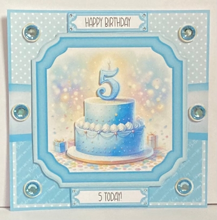 5th Birthday Cake Blue by Hazel Underwood