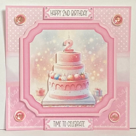 3rd  Birthday Cake Pink by Hazel Underwood