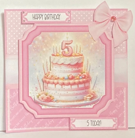 5th  Birthday Cake Pink by Hazel Underwood
