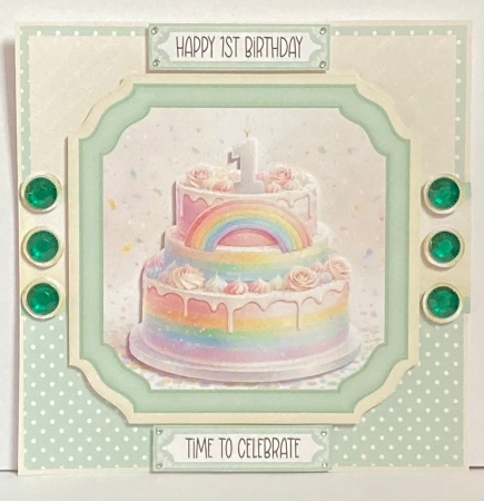 1st  Birthday Cake Rainbow by Hazel Underwood