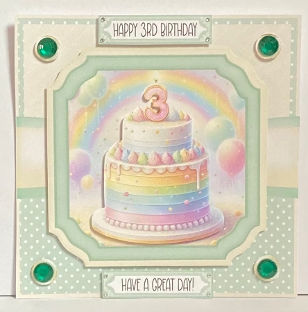 3rd  Birthday Cake Rainbow by Hazel Underwood