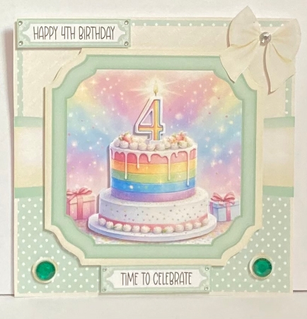 4th  Birthday Cake Rainbow by Hazel Underwood