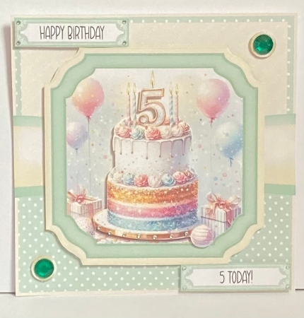 5th  Birthday Cake Rainbow by Hazel Underwood
