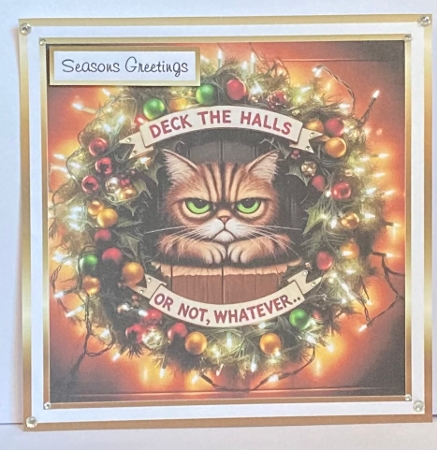 grumpy christmas cat by Hazel Underwood
