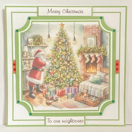 santa putting presents under the tree by Hazel Underwood