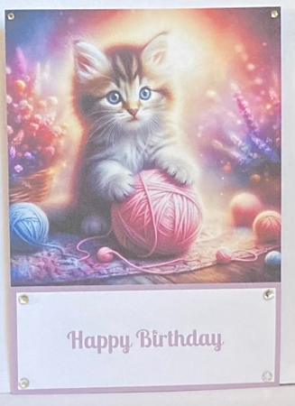 Cute Kitten Playing 5 X 7 Card Front. by Hazel Underwood