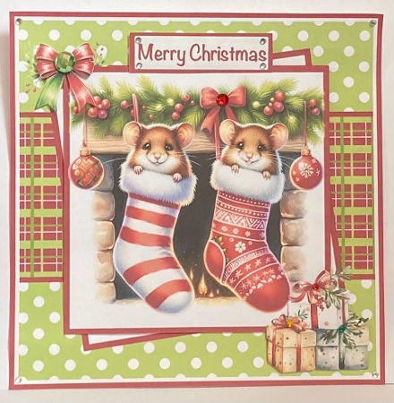 Christmas Mice #1 Mini Kit 7x7 by Hazel Underwood
