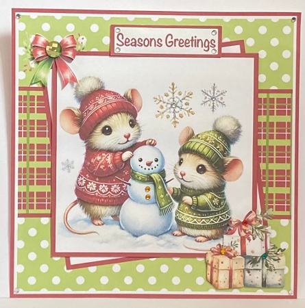 Christmas Mice #1 Mini Kit 7x7 by Hazel Underwood