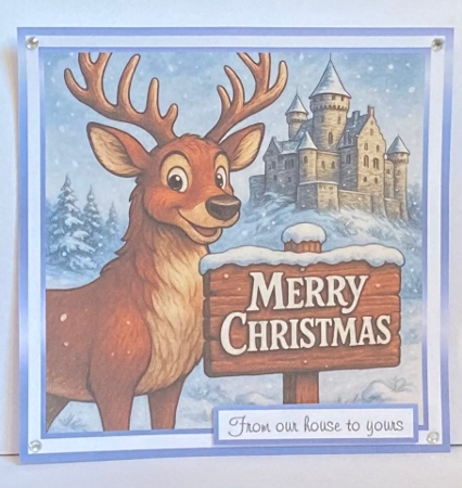 the christmas sign stag by Hazel Underwood