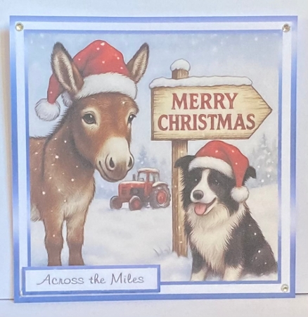 the christmas sign donkey by Hazel Underwood