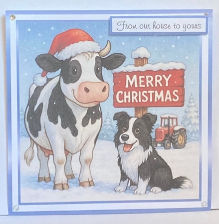 the christmas sign cow by Hazel Underwood