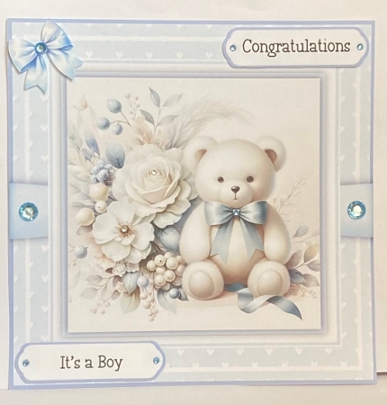 Welcome to the World - Boy 8x8 Card Front Bumper Kit by Hazel Underwood