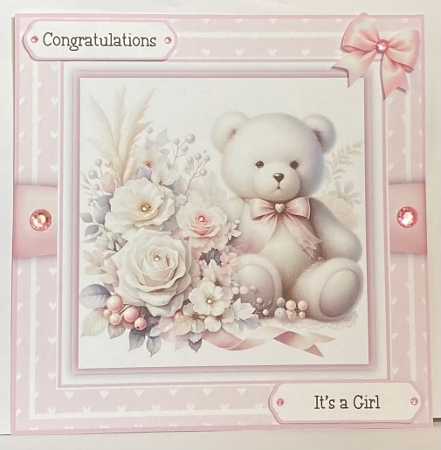 Welcome to the World - Girl - 8x8 Card Front Bumper Kit by Hazel Underwood