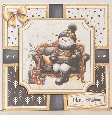 Black & Gold Snowman-2 by Hazel Underwood