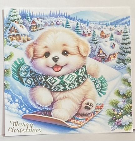 Little Dog Winter Glide 1 - Illustrations for Cards, Mini kits & Designers by Hazel Underwood