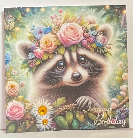 Floral Racoons by Hazel Underwood