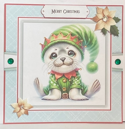 Santas Animal Helpers - 8x8 Card Front Bumper Kit  by Hazel Underwood