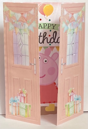 Peach Gatefold With Balloons & Peppa Pig (EIGHT) by Hazel Underwood